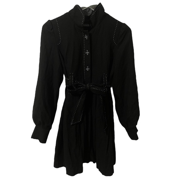 Rare Anthropologie One September Jacket Womens Small Black Snowflakes Wool Coat - Picture 9 of 15